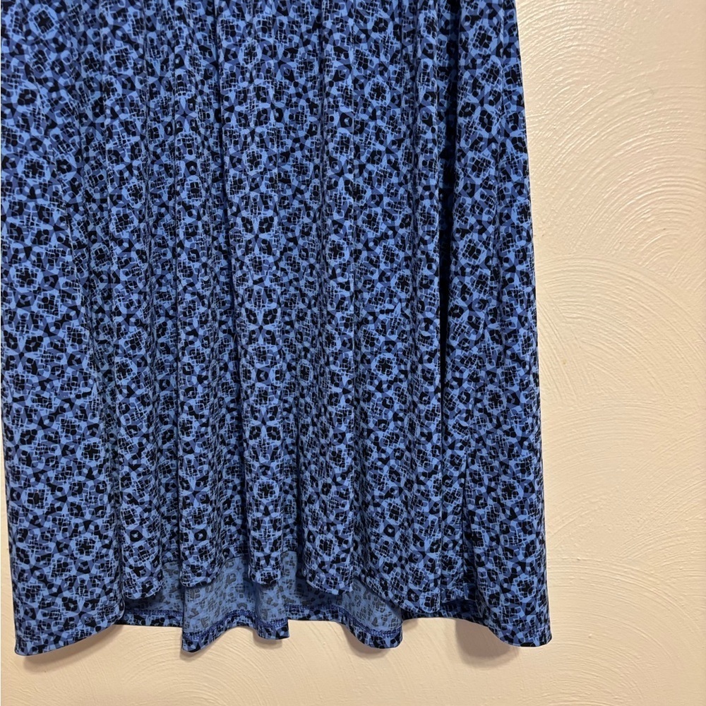Daisy Fuentes Blue Abstract Midi Dress XL - Picture 8 of 9